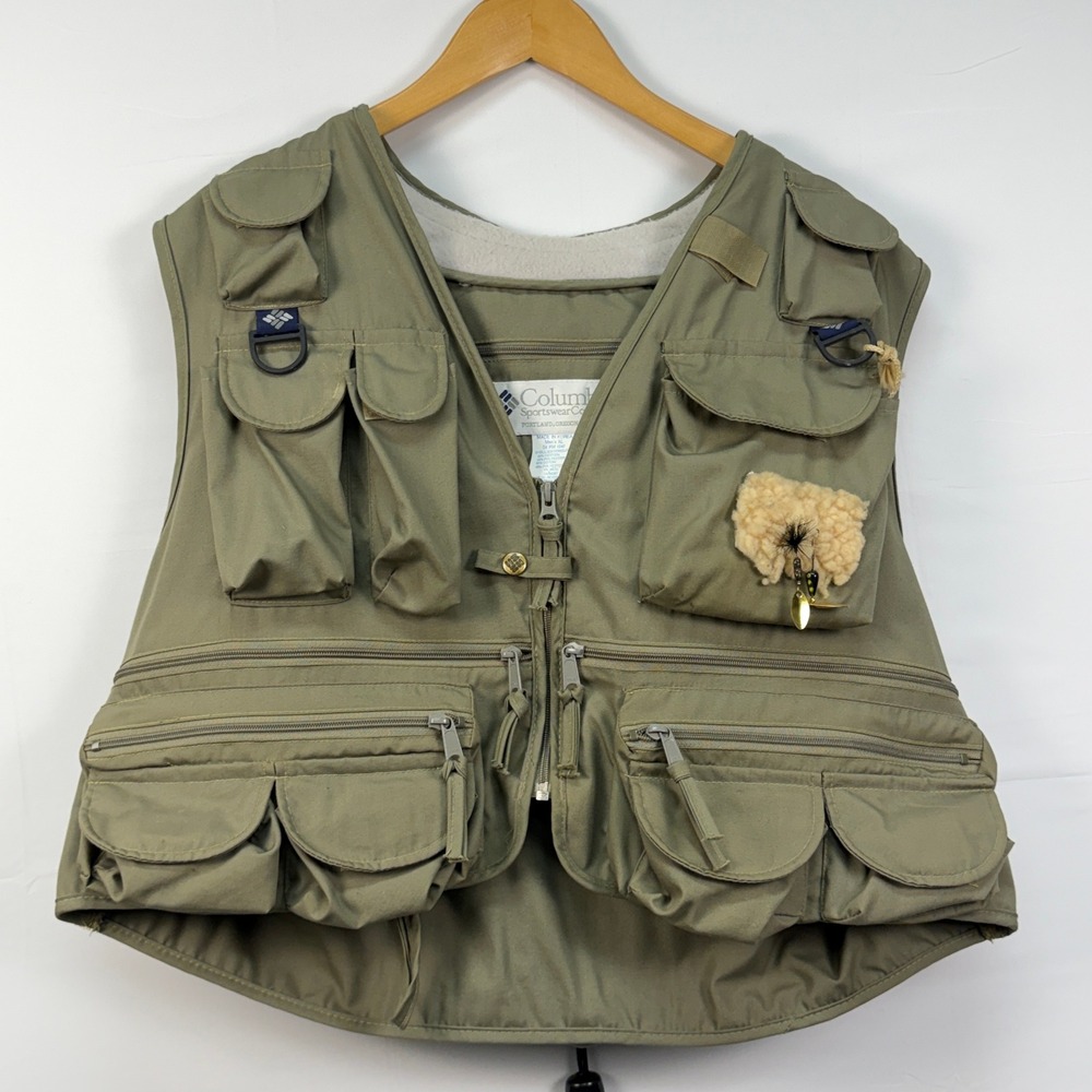 Mens Columbia Fishing Vest w/accessories Size